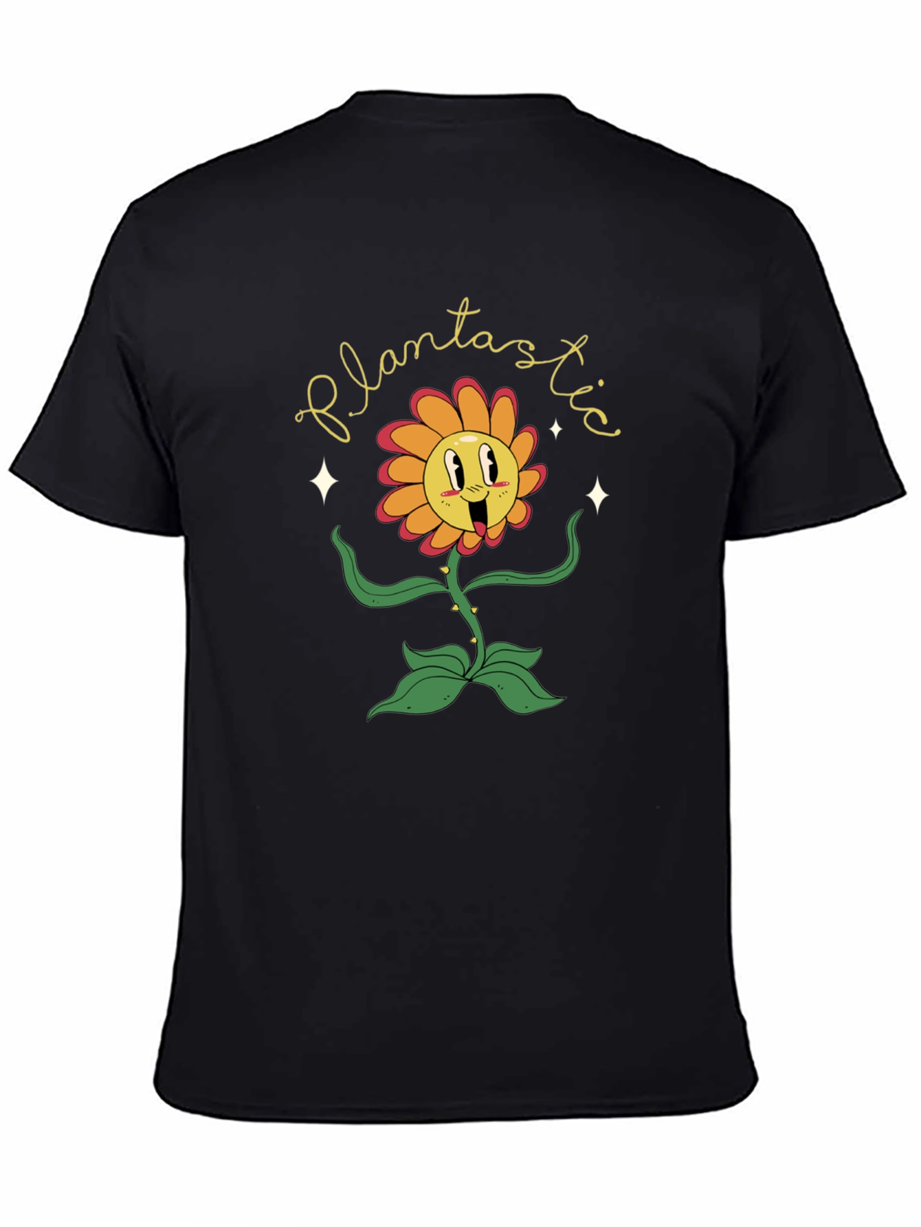 Plantastic Graphic Tee - Trendy Cartoon Flower T-Shirt