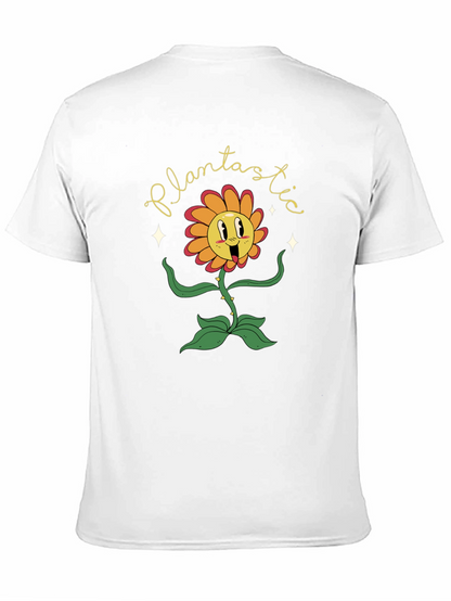 Plantastic Graphic Tee - Trendy Cartoon Flower T-Shirt