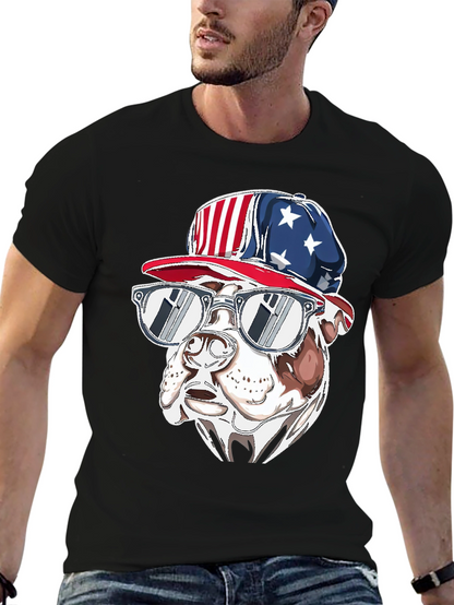 Patriotic Bulldog T-Shirt - USA Pride
