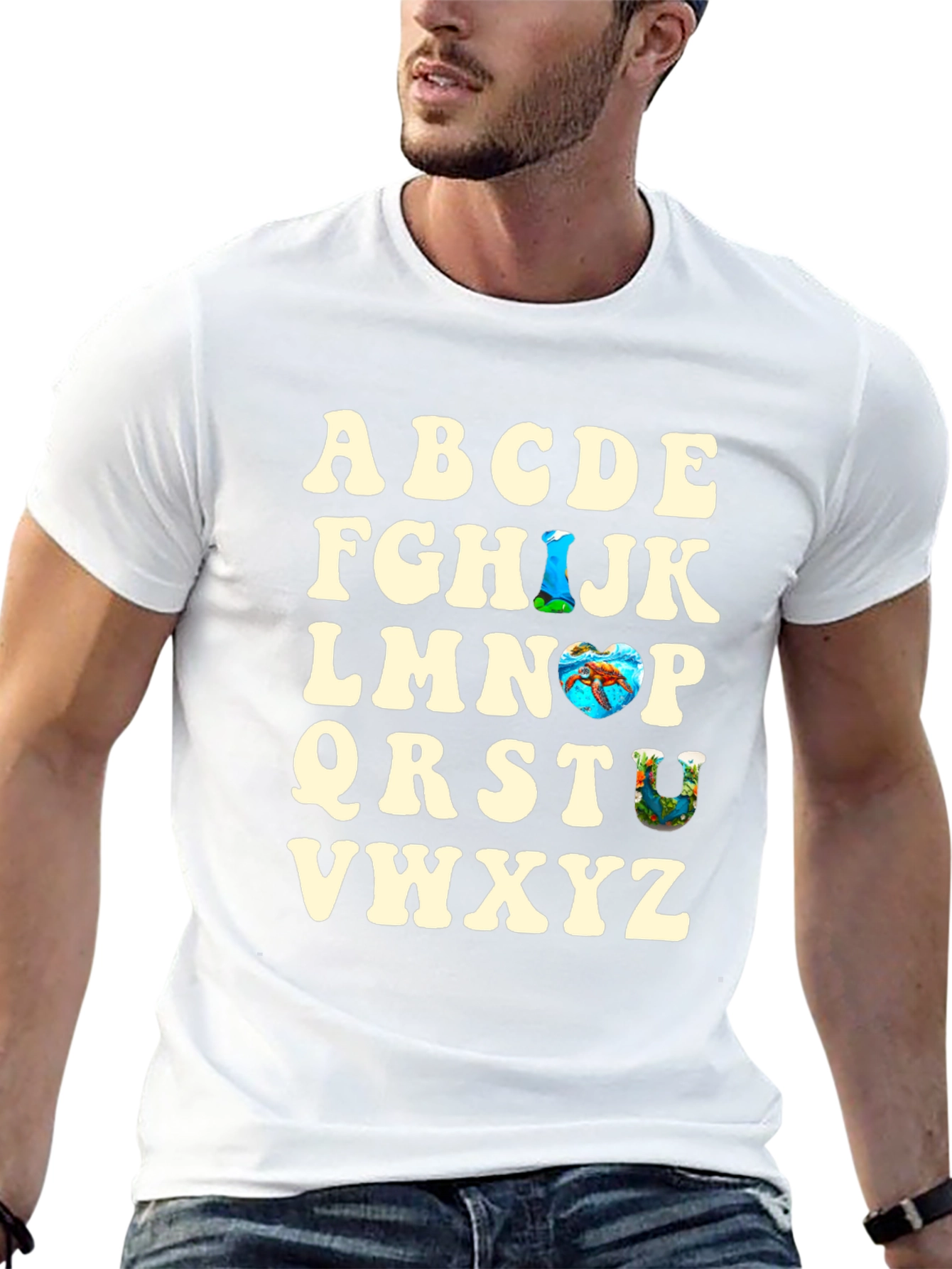 Alphabet Ocean Graphic T-Shirt
