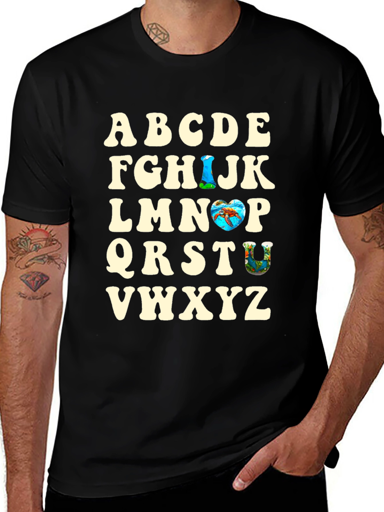 Alphabet Ocean Graphic T-Shirt