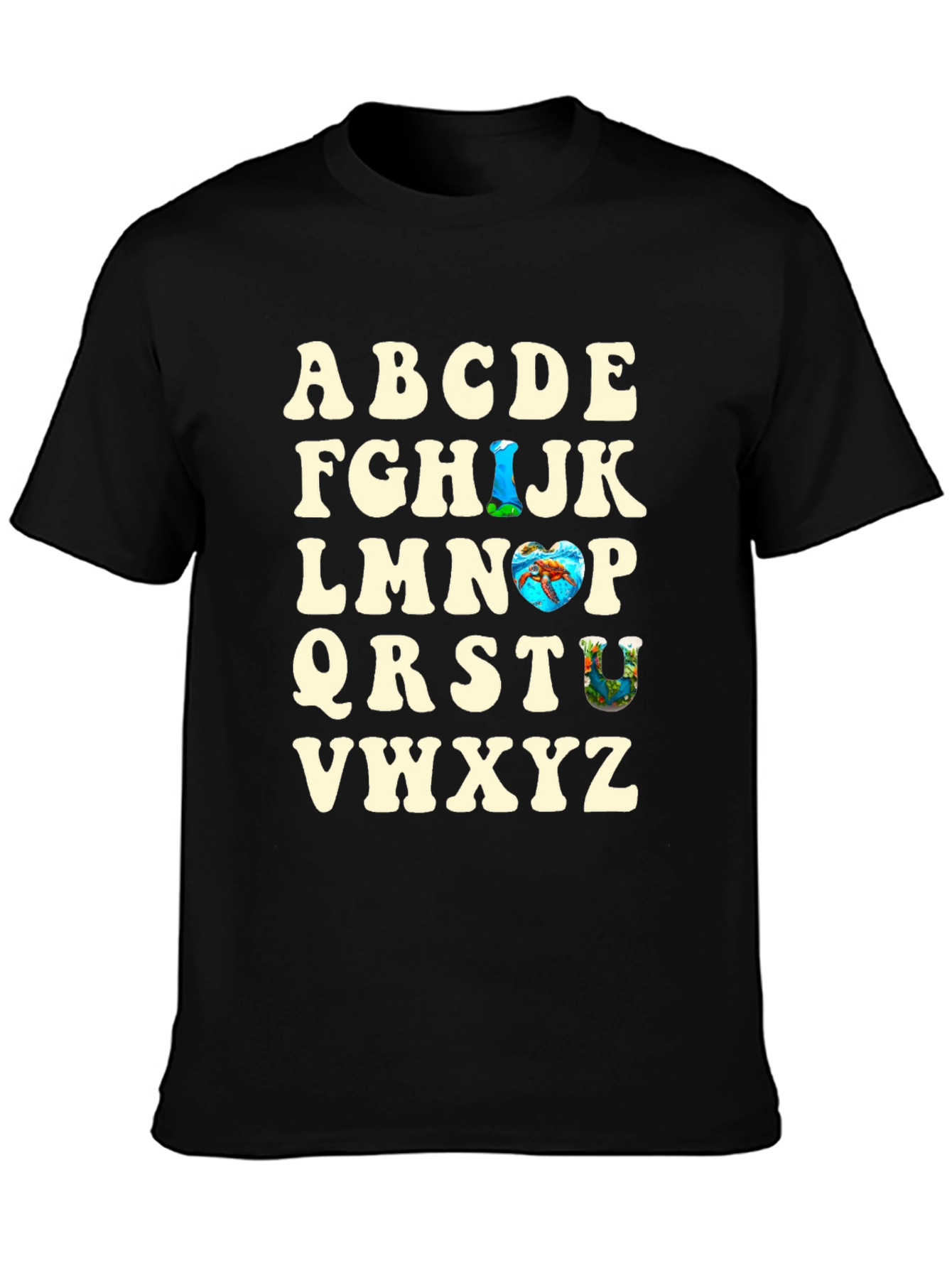 Alphabet Ocean Graphic T-Shirt