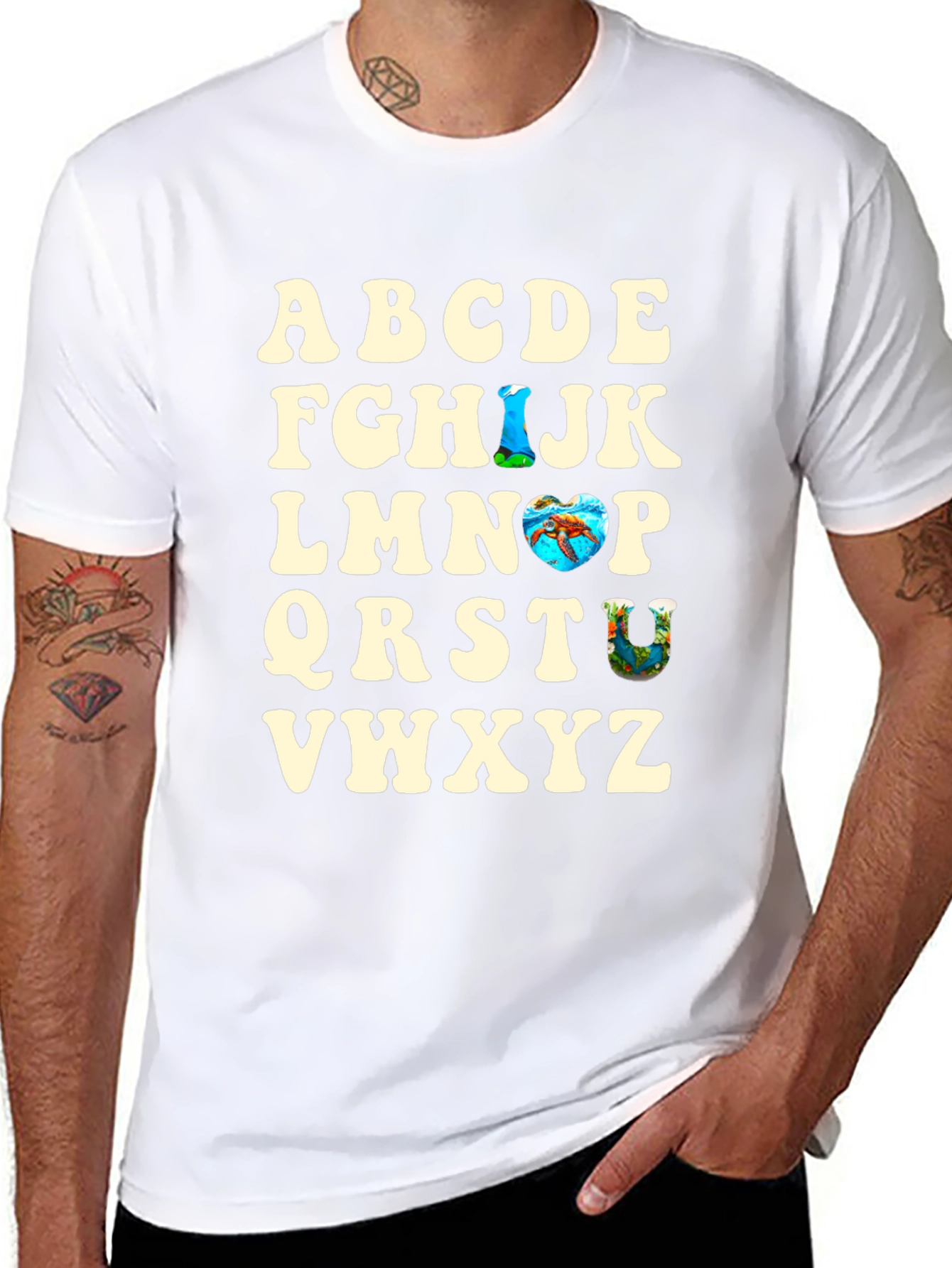 Alphabet Ocean Graphic T-Shirt