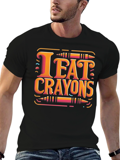 I Eat Crayons Graphic Tee - Novelty T-Shirt