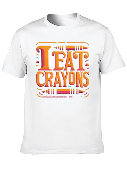 I Eat Crayons Graphic Tee - Novelty T-Shirt