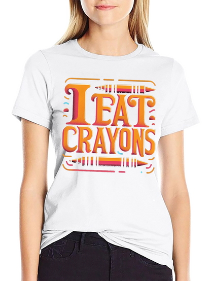 I Eat Crayons Graphic Tee - Novelty T-Shirt
