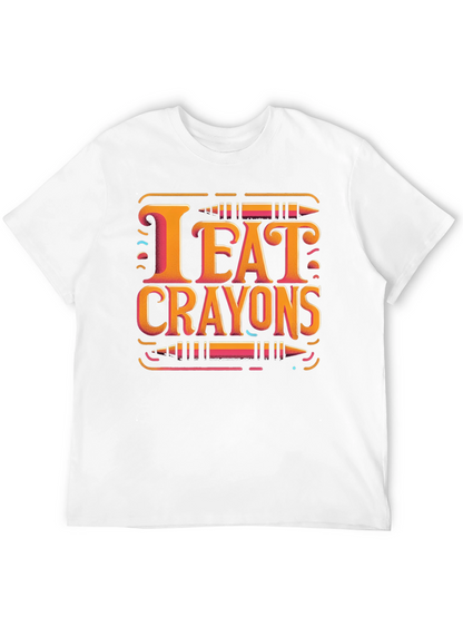 I Eat Crayons Graphic Tee - Novelty T-Shirt