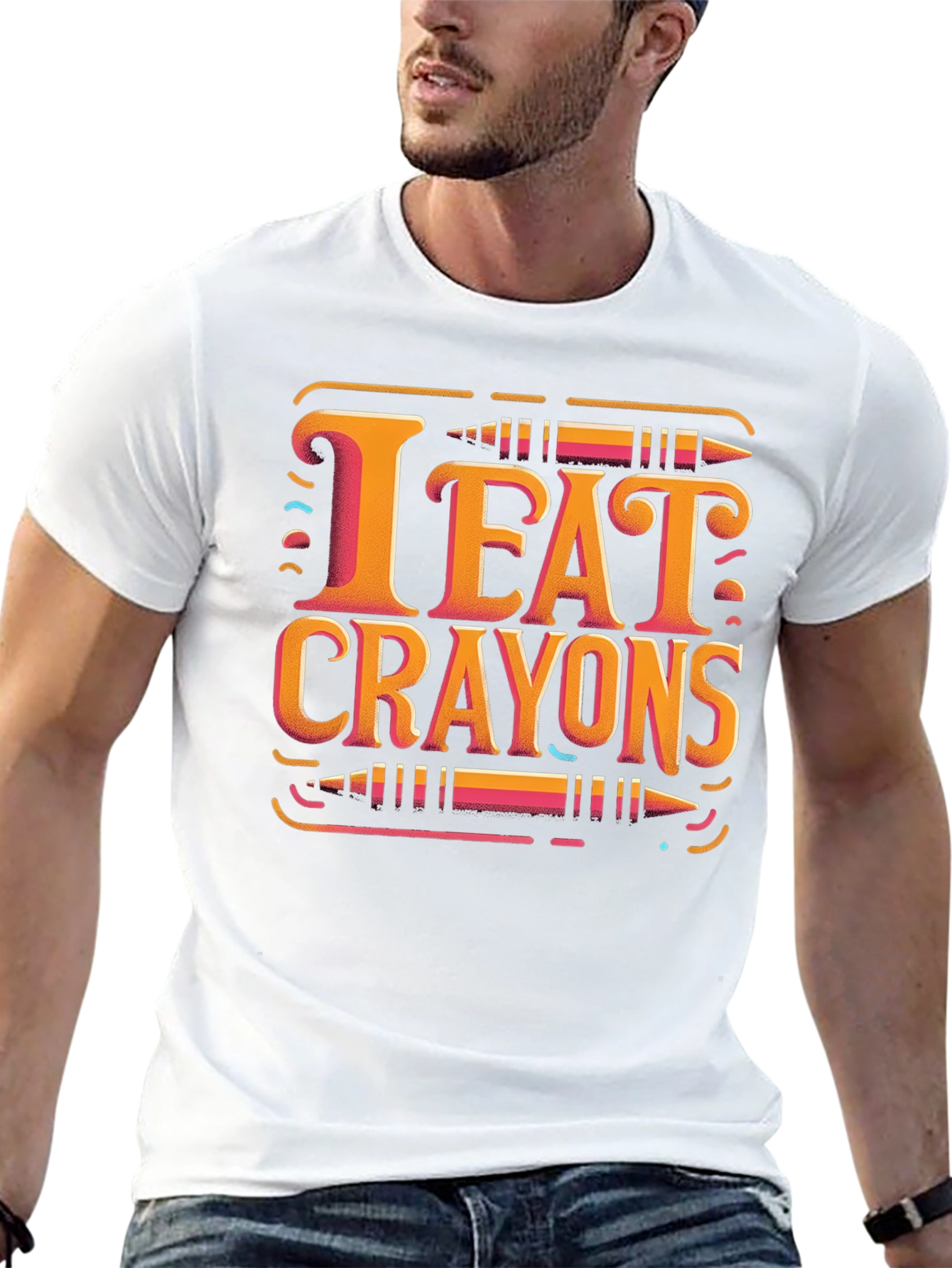 I Eat Crayons Graphic Tee - Novelty T-Shirt