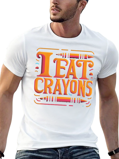I Eat Crayons Graphic Tee - Novelty T-Shirt