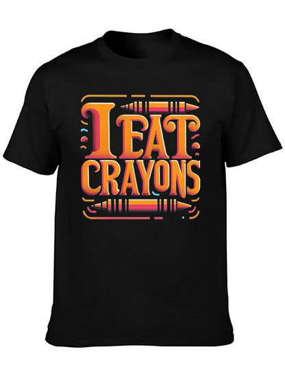 I Eat Crayons Graphic Tee - Novelty T-Shirt