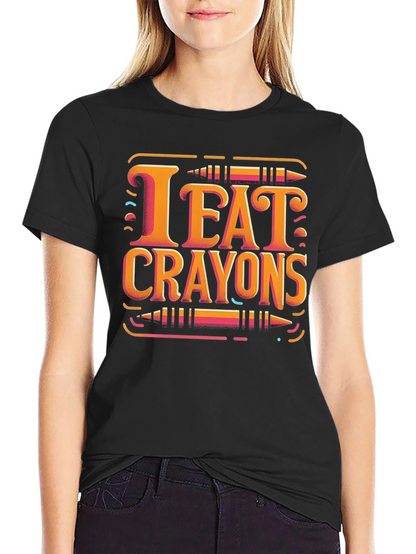 I Eat Crayons Graphic Tee - Novelty T-Shirt