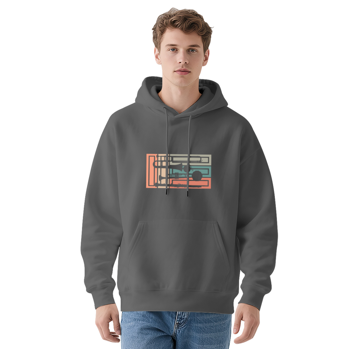 Geometric Brass Instrument Stripe Hoodie