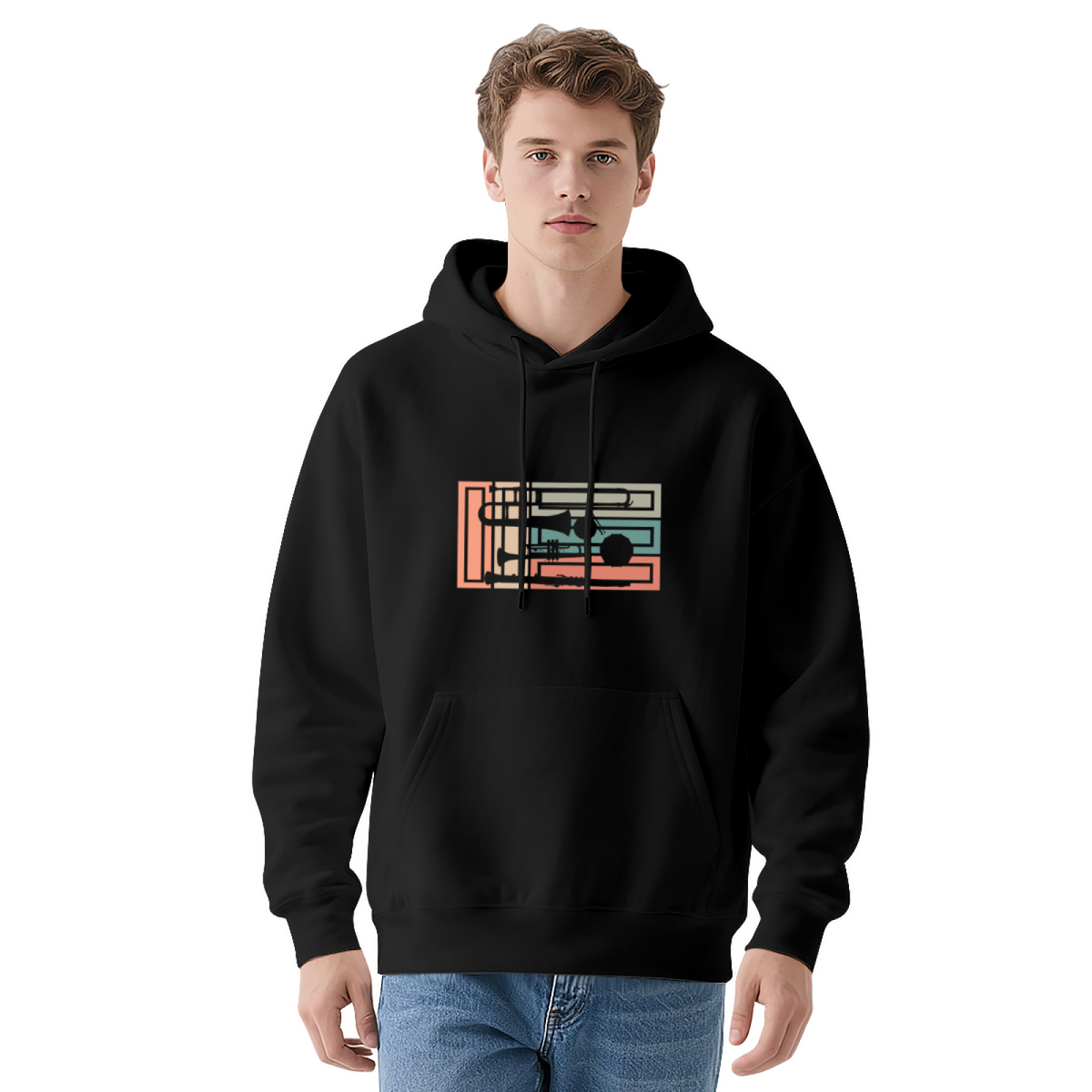 Geometric Brass Instrument Stripe Hoodie