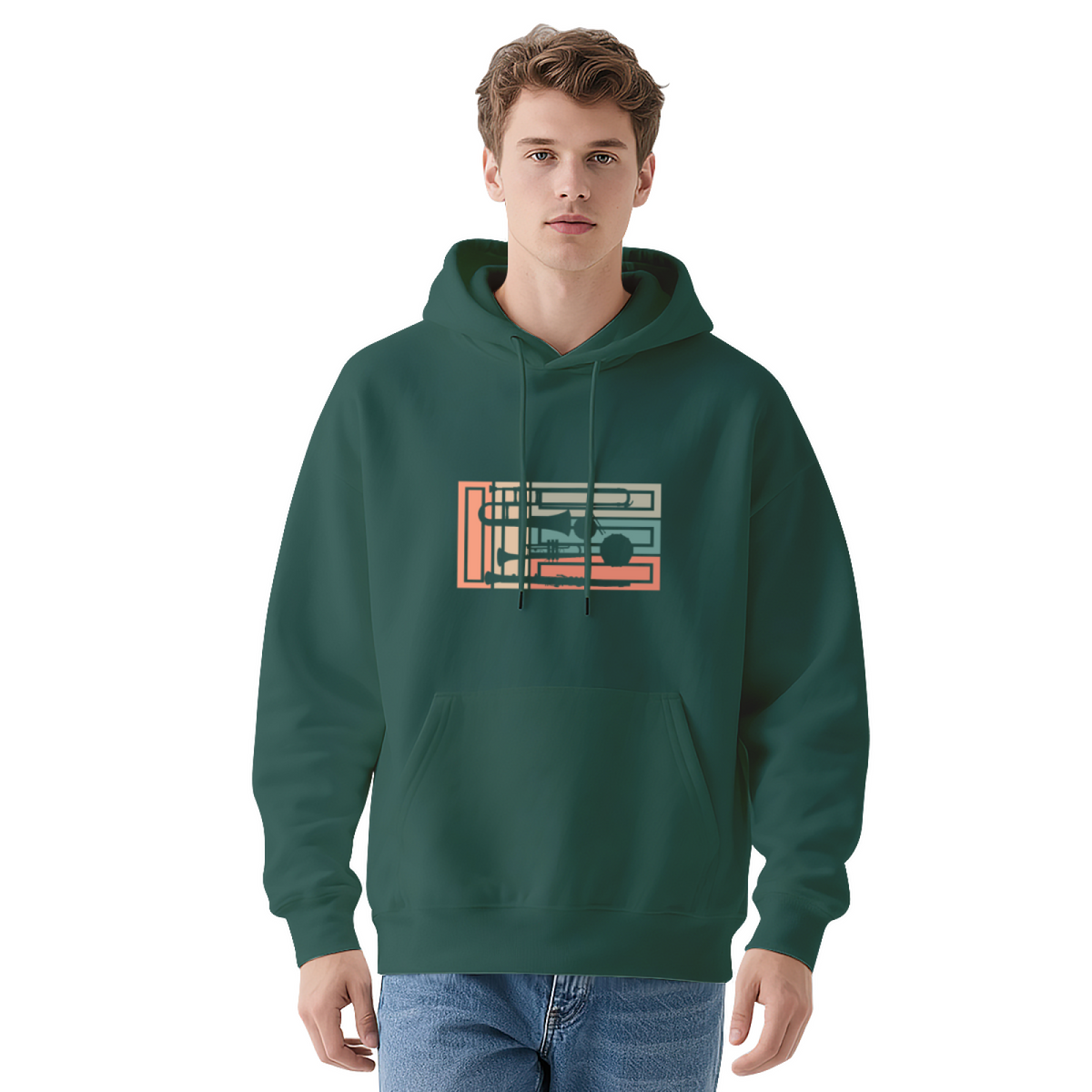 Geometric Brass Instrument Stripe Hoodie