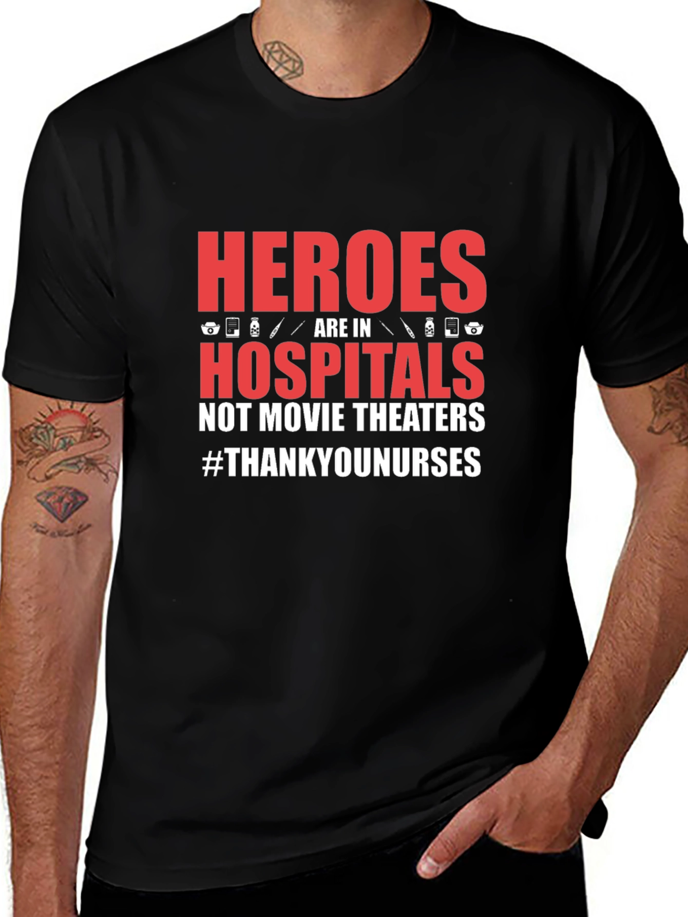Heroes in Hospitals Graphic Tee - Thank You Nurses