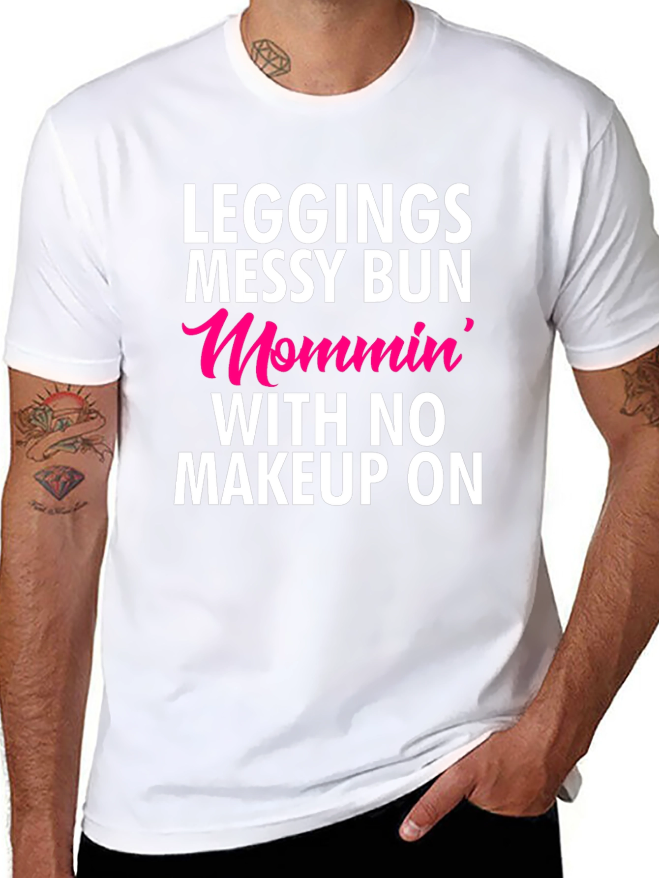 Leggings Messy Bun Mommin T-Shirt