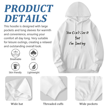 Invisible Smile Script Hoodie White