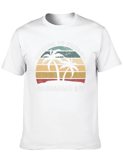 Waimanalo Bay Retro Palm Tree T-Shirt