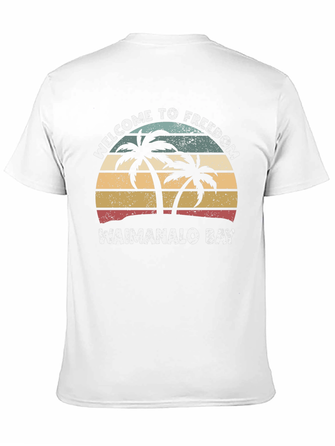 Waimanalo Bay Retro Palm Tree T-Shirt