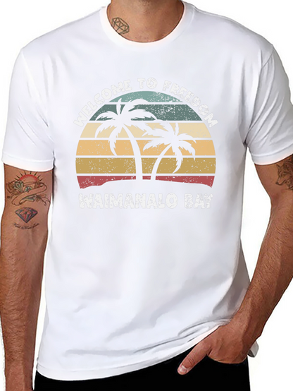 Waimanalo Bay Retro Palm Tree T-Shirt
