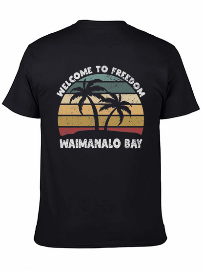 Waimanalo Bay Retro Palm Tree T-Shirt