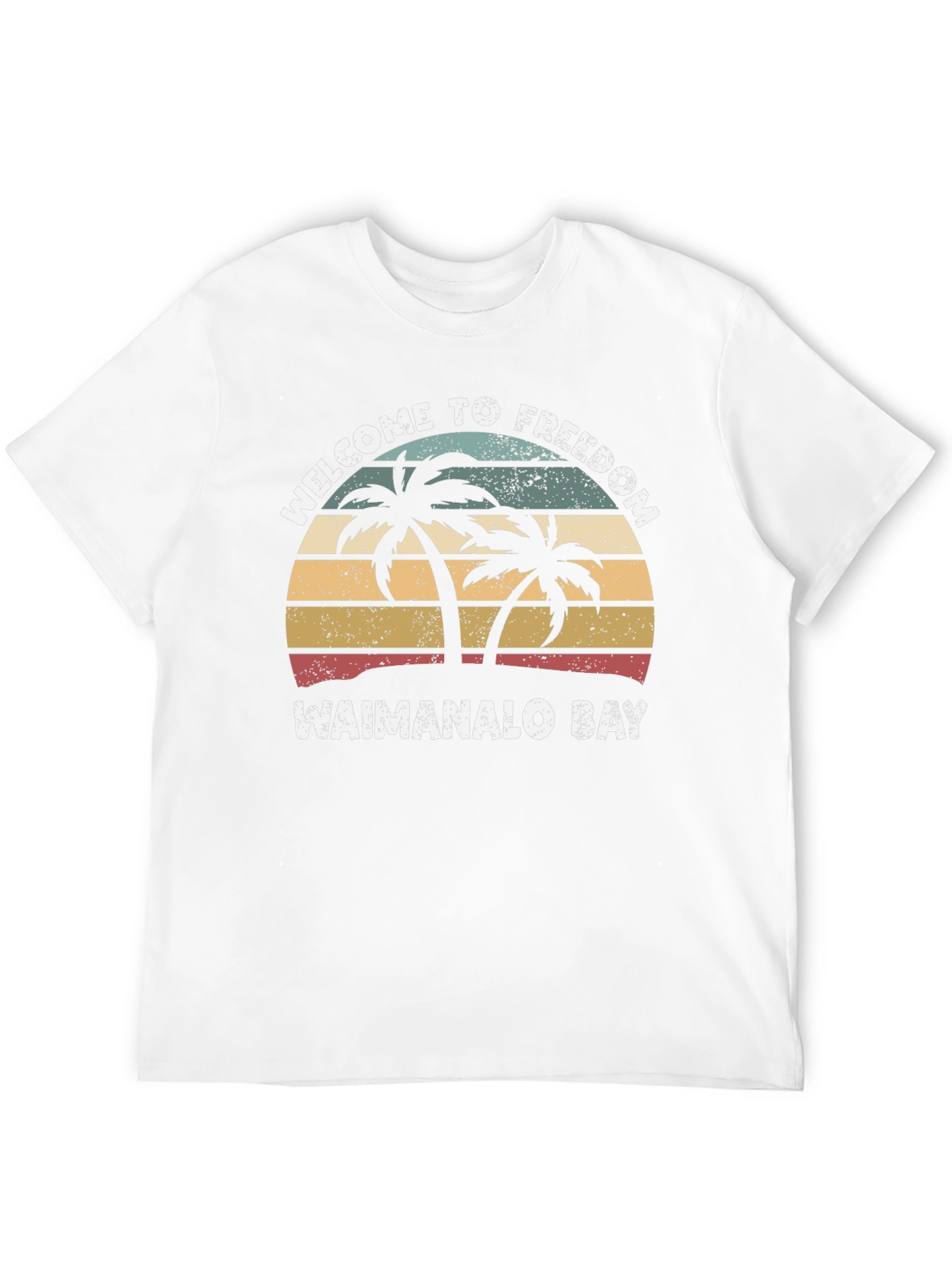 Waimanalo Bay Retro Palm Tree T-Shirt