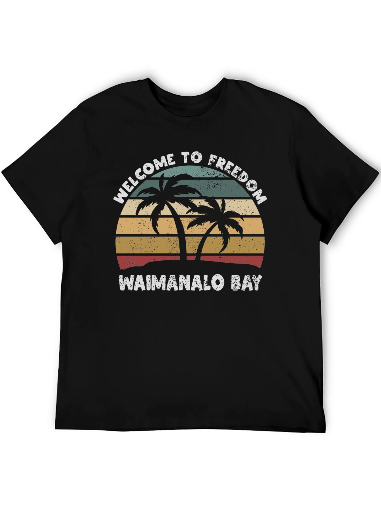 Waimanalo Bay Retro Palm Tree T-Shirt