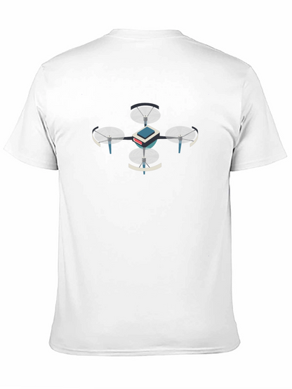 Drone Graphic Tee - Black Cotton T-Shirt