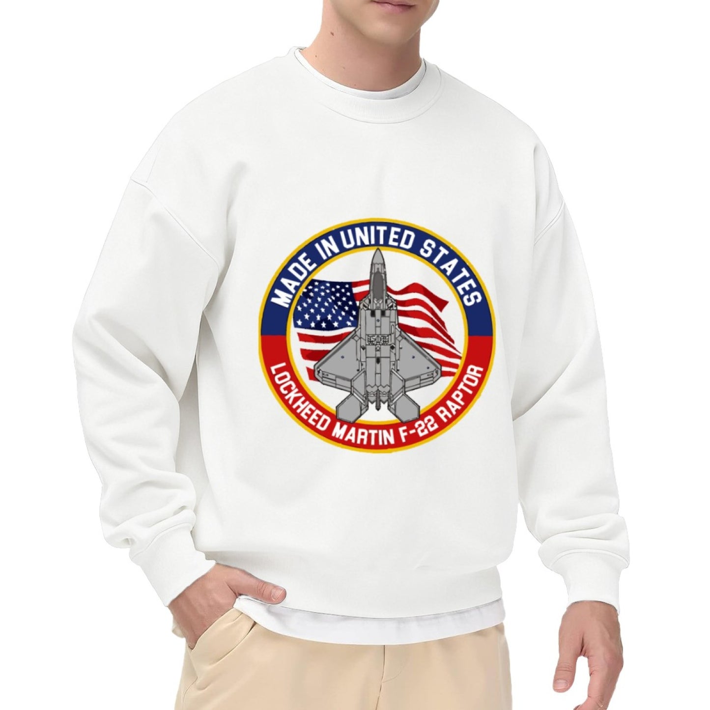 F-22 Raptor Fighter Jet Graphic Black Sweatshirt
