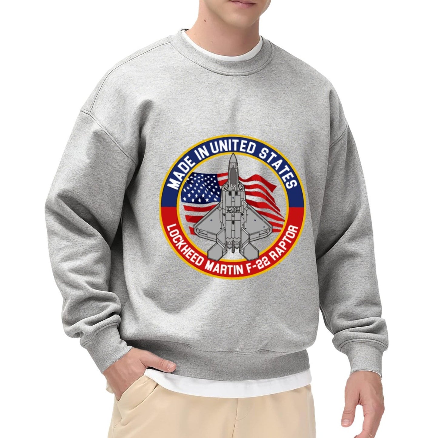 F-22 Raptor Fighter Jet Graphic Black Sweatshirt
