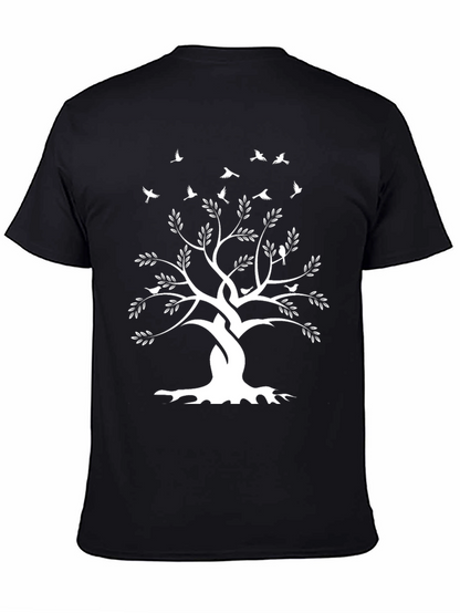 Tree of Life Graphic Tee - Black Cotton T-Shirt