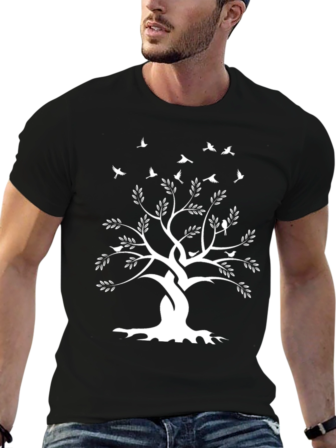 Tree of Life Graphic Tee - Black Cotton T-Shirt