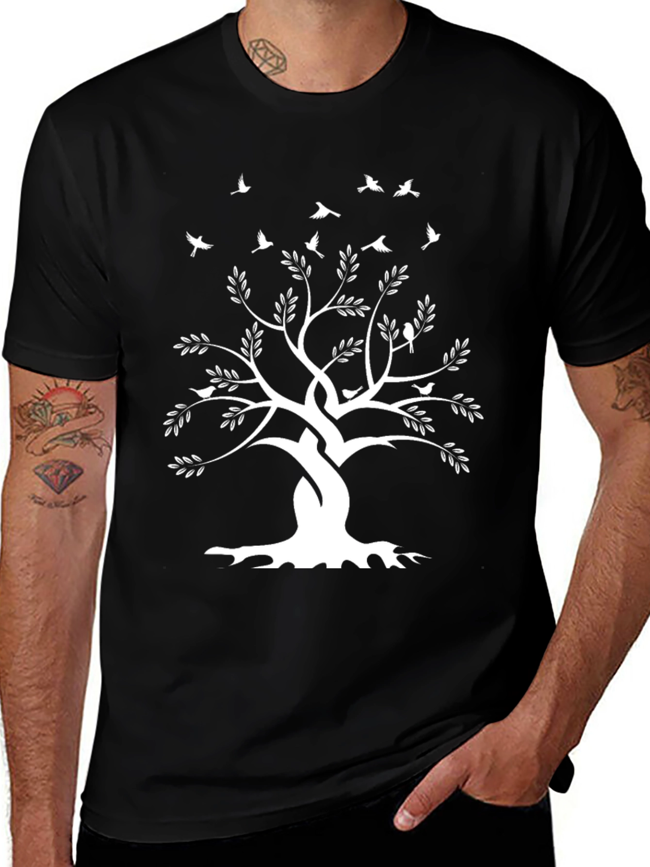 Tree of Life Graphic Tee - Black Cotton T-Shirt