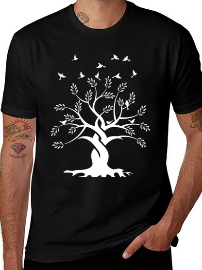 Tree of Life Graphic Tee - Black Cotton T-Shirt