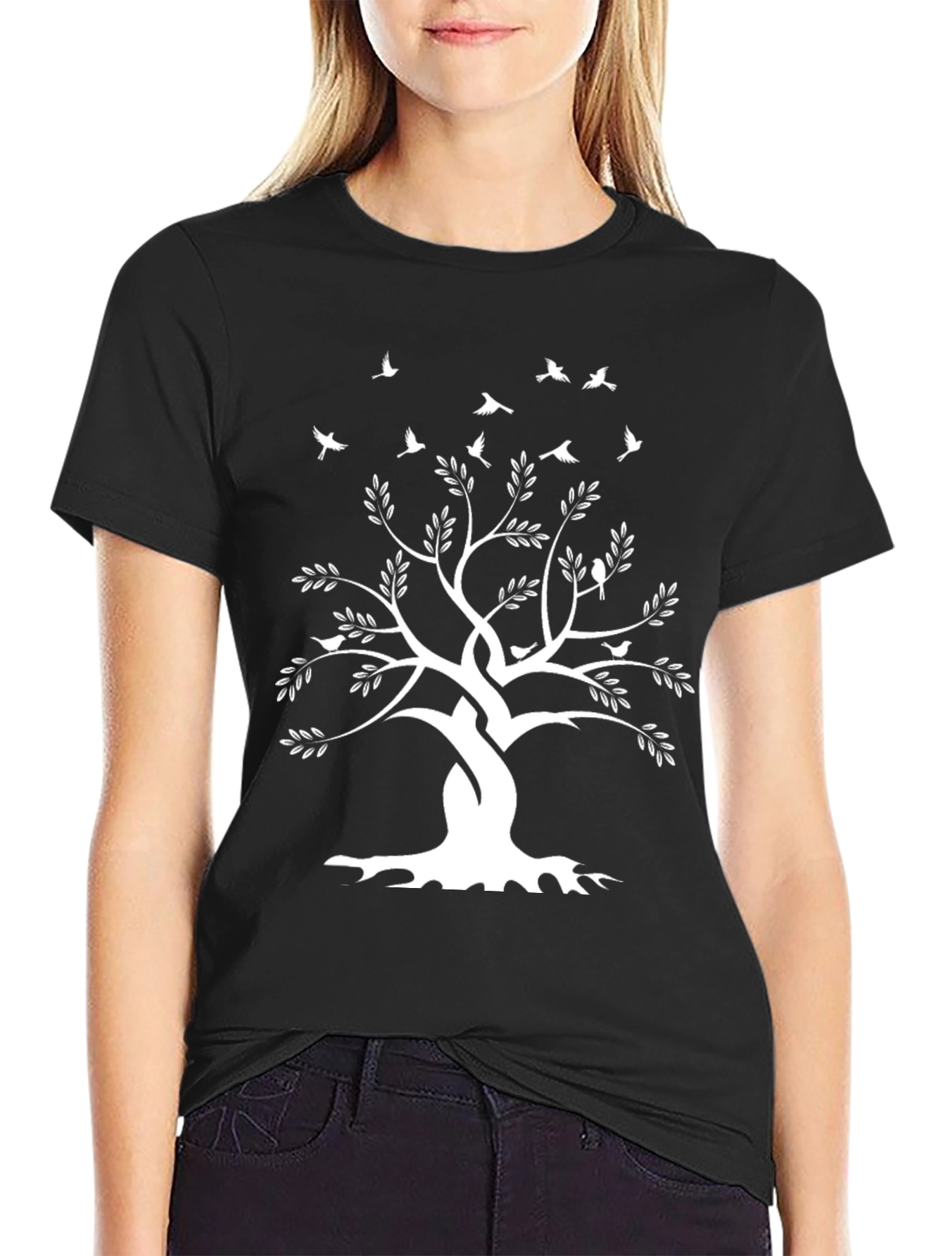 Tree of Life Graphic Tee - Black Cotton T-Shirt