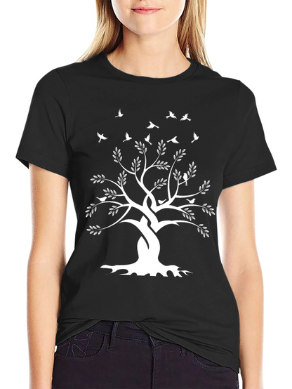 Tree of Life Graphic Tee - Black Cotton T-Shirt