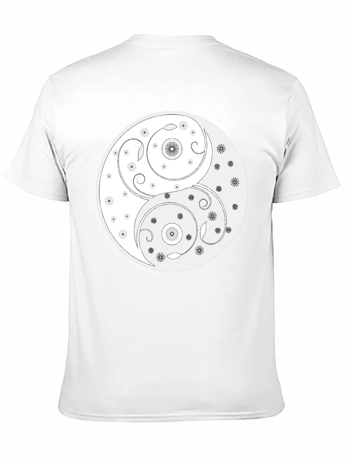 Yin Yang T-Shirt - Floral Harmony