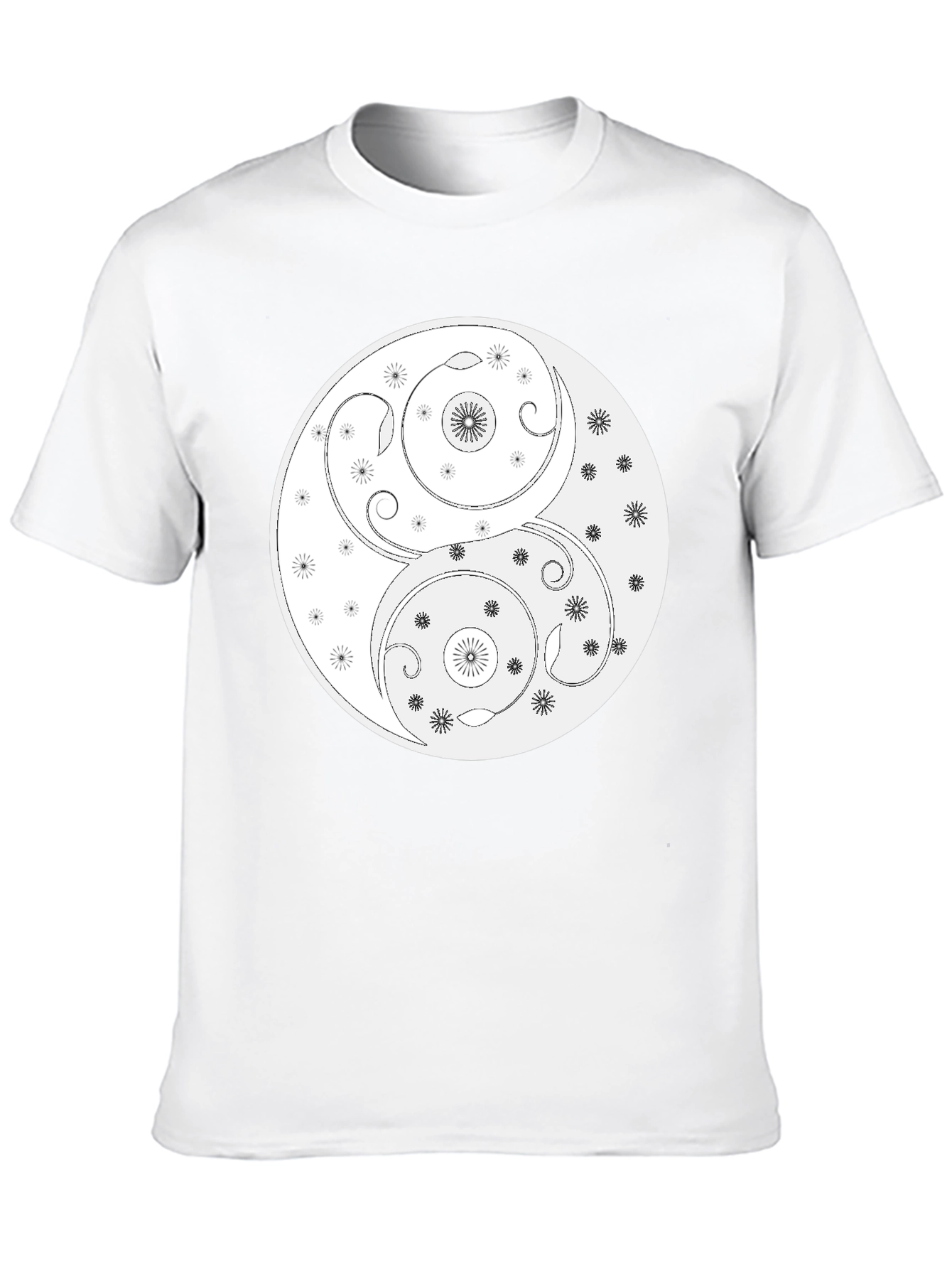 Yin Yang T-Shirt - Floral Harmony
