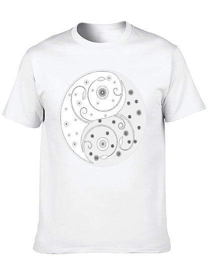 Yin Yang T-Shirt - Floral Harmony