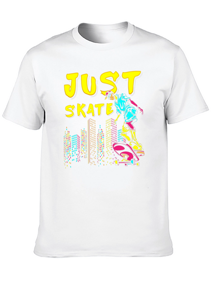 Just Skate Graphic Tee - Black Skateboarder Shirt