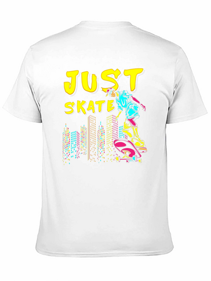 Just Skate Graphic Tee - Black Skateboarder Shirt
