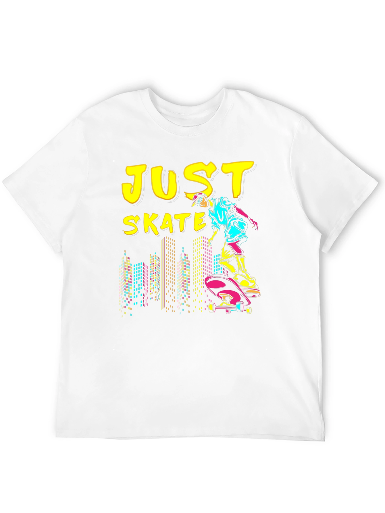 Just Skate Graphic Tee - Black Skateboarder Shirt
