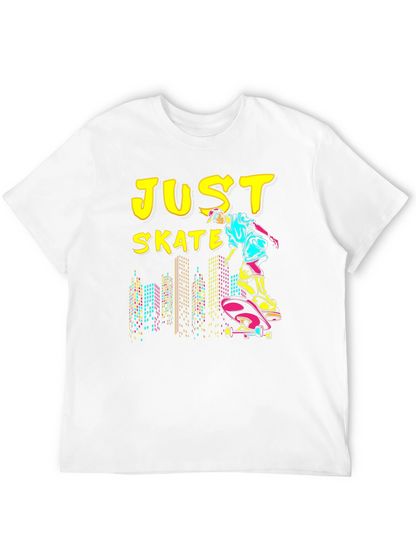 Just Skate Graphic Tee - Black Skateboarder Shirt