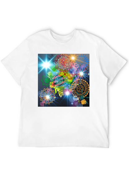 Cosmic Mandala Graphic Tee - Modern Black T-Shirt