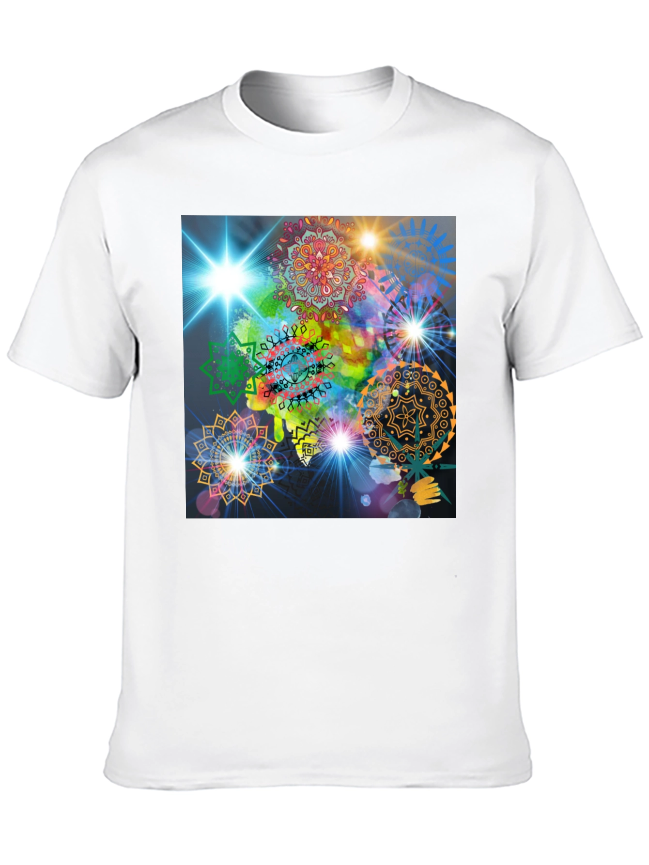 Cosmic Mandala Graphic Tee - Modern Black T-Shirt