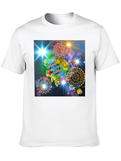 Cosmic Mandala Graphic Tee - Modern Black T-Shirt