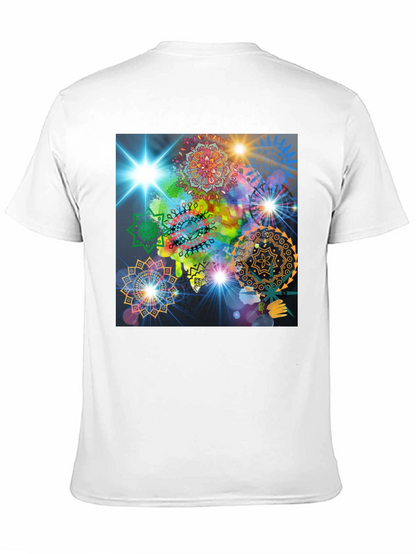 Cosmic Mandala Graphic Tee - Modern Black T-Shirt