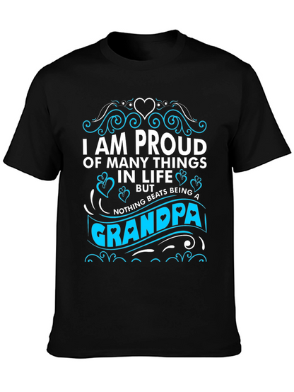 Proud Grandpa T-Shirt - Black Cotton Blend