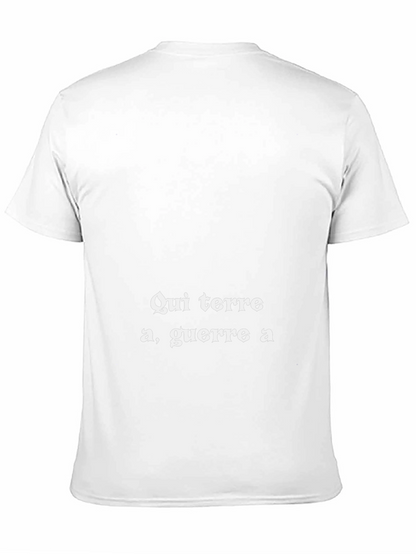 Qui terre a guerre a - Black T-Shirt