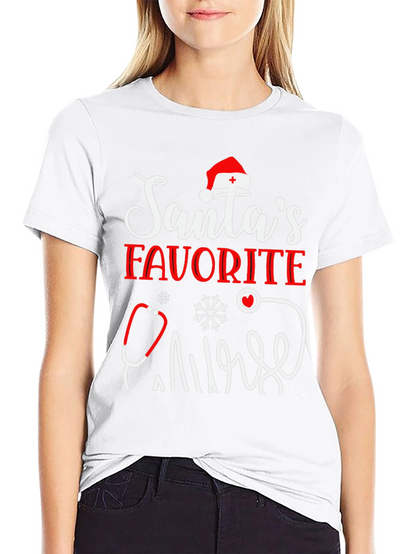 Santas Favorite Nurse Graphic Tee